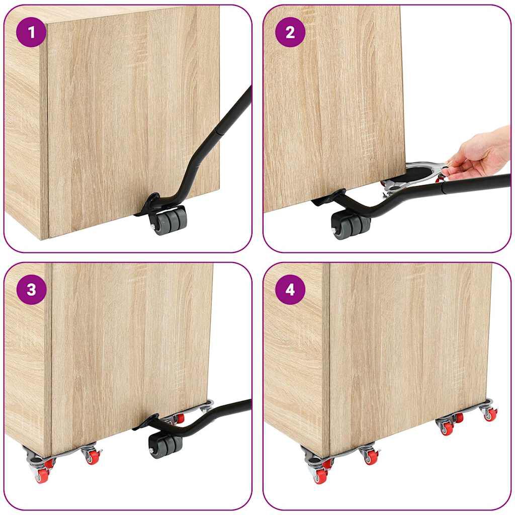 vidaXL Møbelhjul 4 stk med løfter 14,5x13,5x4 cm stål 400 kg