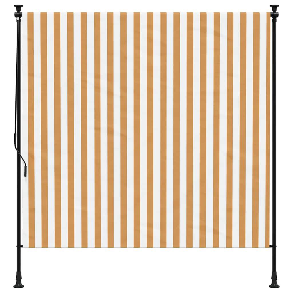 vidaXL Utendørs rullegardin oransje og hvit 150x270 cm stoff og stål