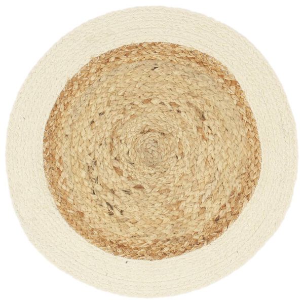 vidaXL Bordmatter 6 stk vanlig naturell 38 cm rund jute og bomull