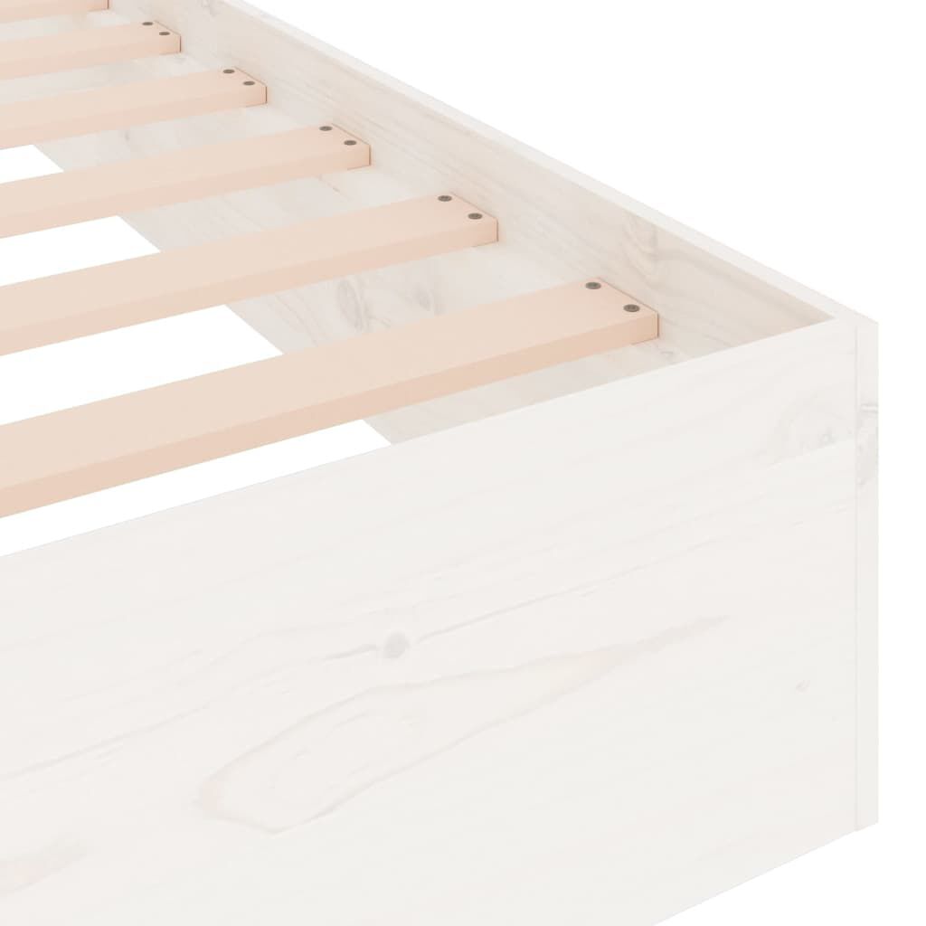 vidaXL Sengeramme hvit heltre 75x190 cm Small Single