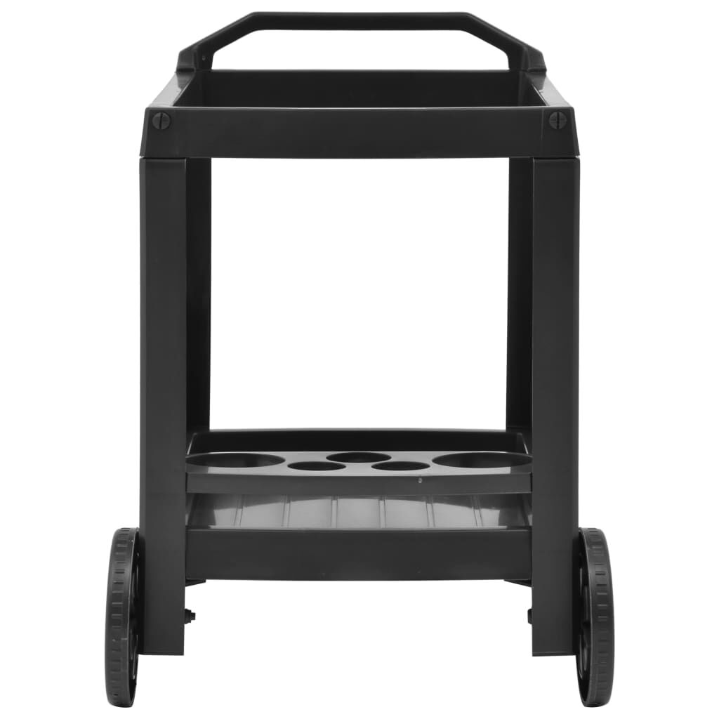 vidaXL Drikketralle antrasitt 69x53x72 cm plast