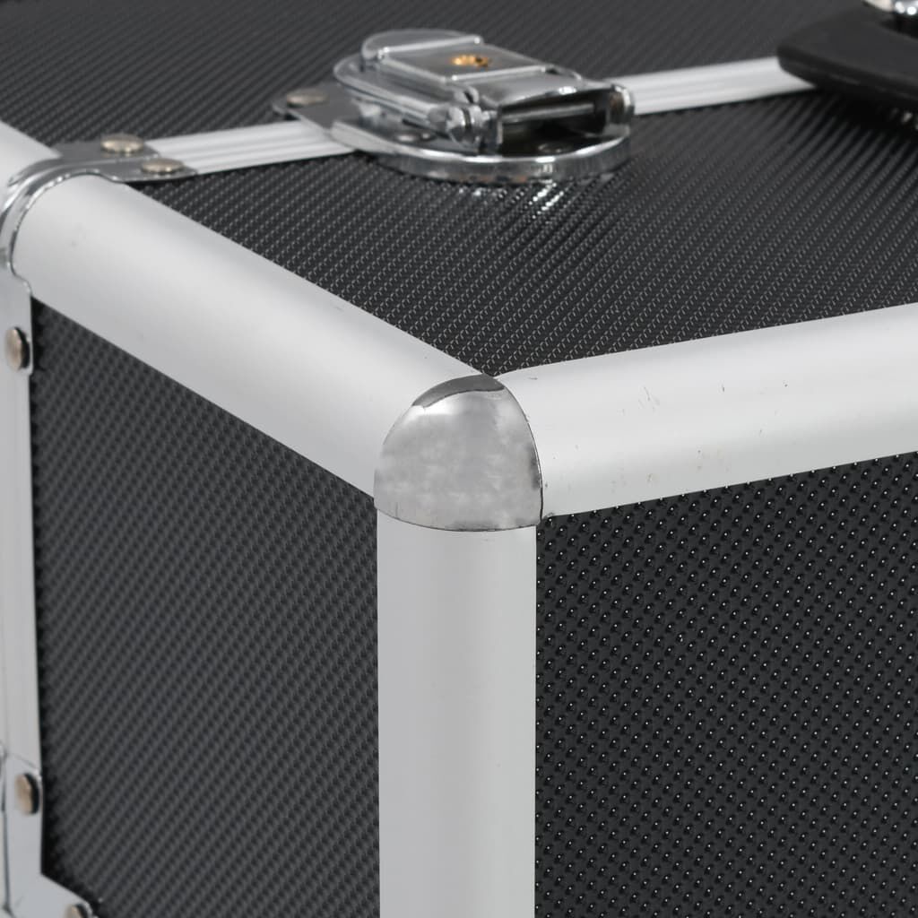 vidaXL Sminkeveske 37x24x35 cm svart aluminium