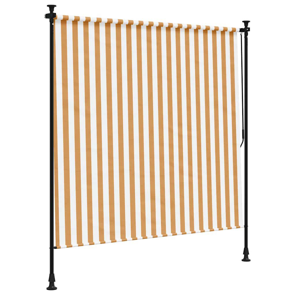 vidaXL Utendørs rullegardin oransje og hvit 150x270 cm stoff og stål