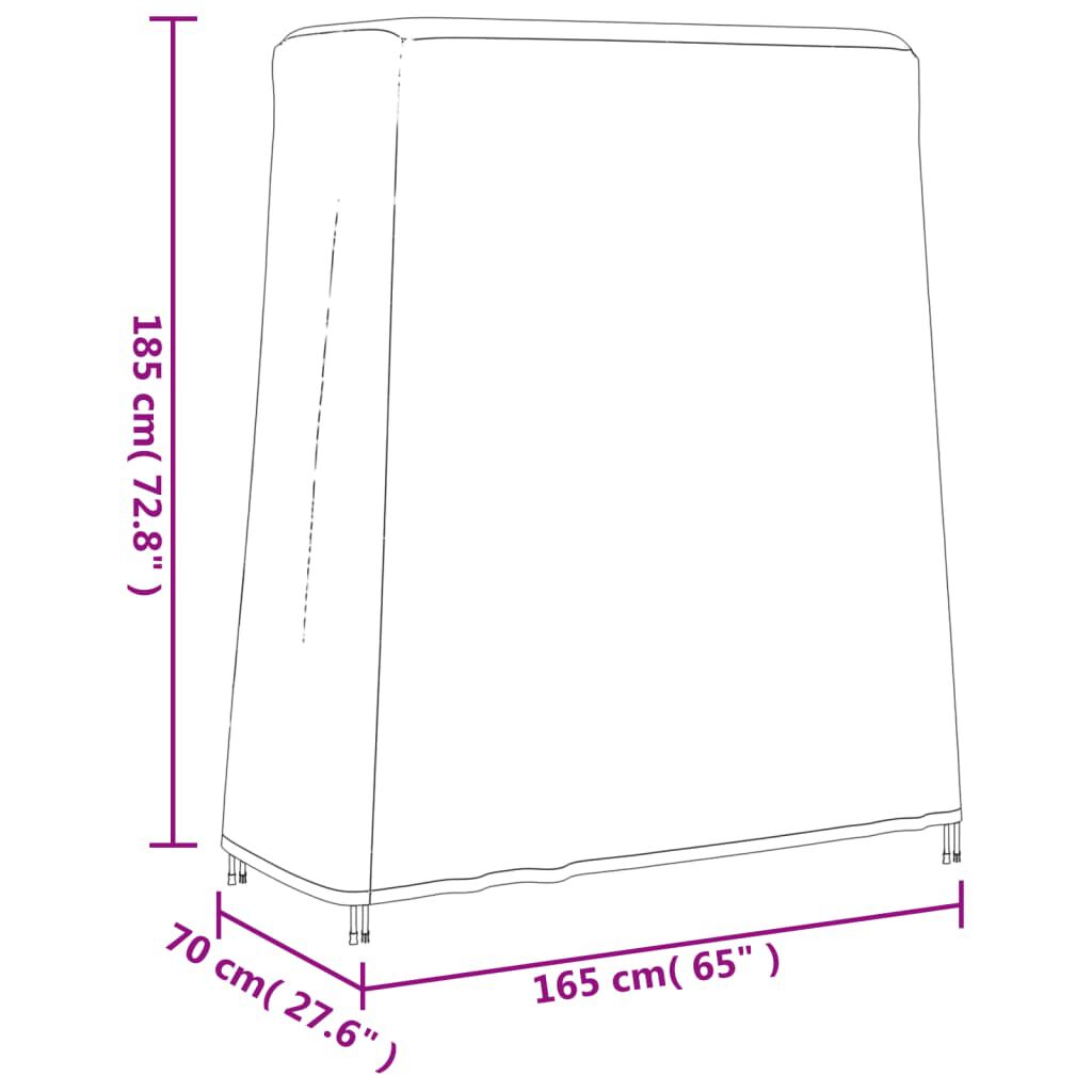 vidaXL Bordtennisbordtrekk svart 165x70x185 cm 420D oxford