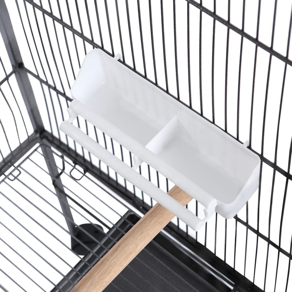 vidaXL Fuglebur svart 54x54x146 cm stål