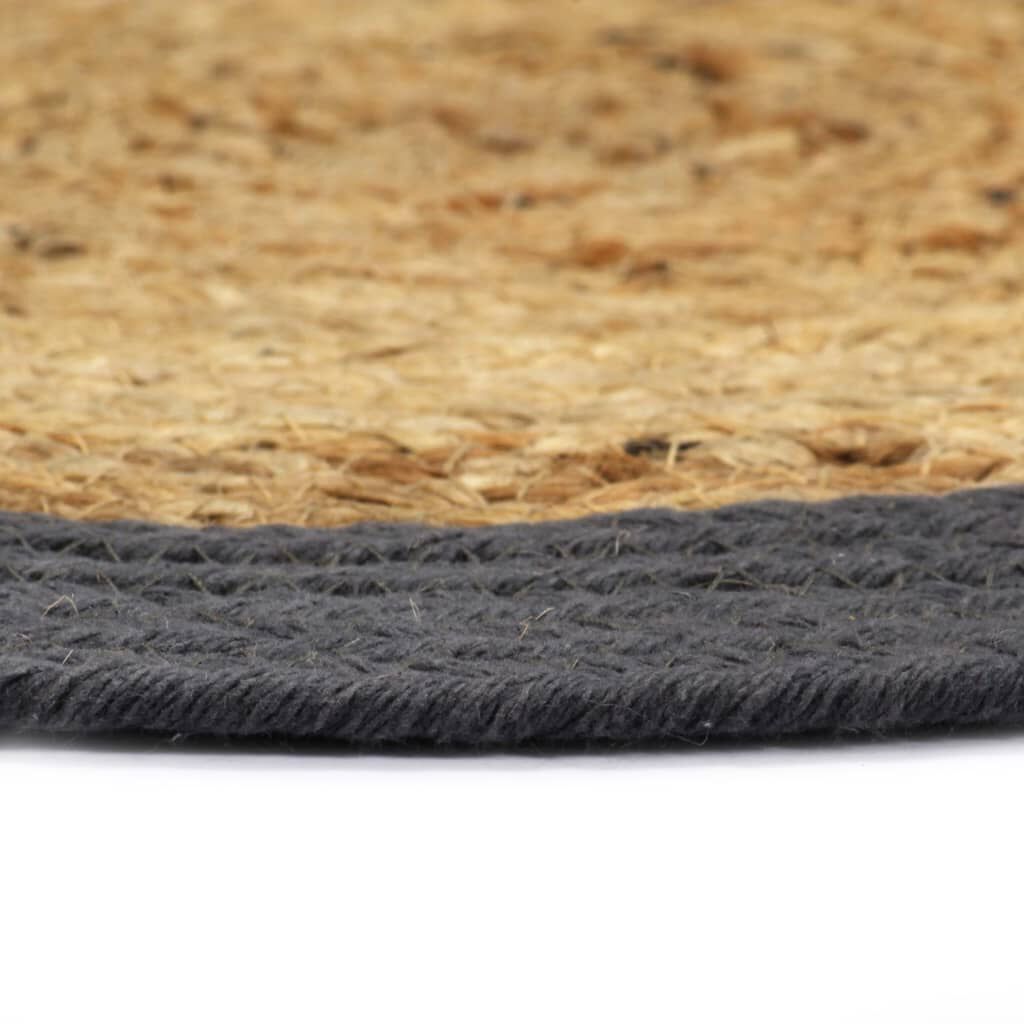 vidaXL Bordmatter 4 stk naturell og antrasitt 38 cm rund jute og bomull