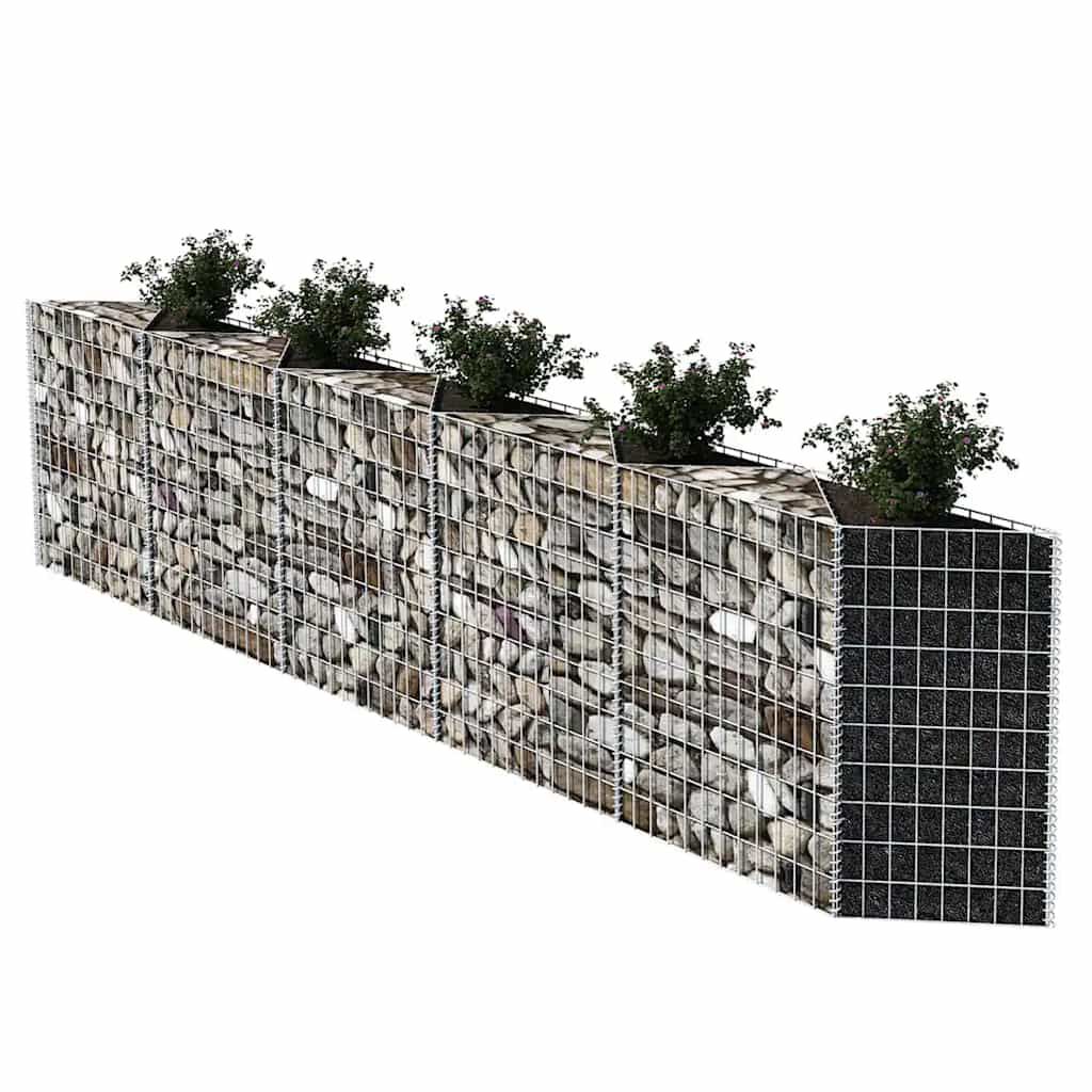 vidaXL Gabionkurv galvanisert stål 300x30x100 cm
