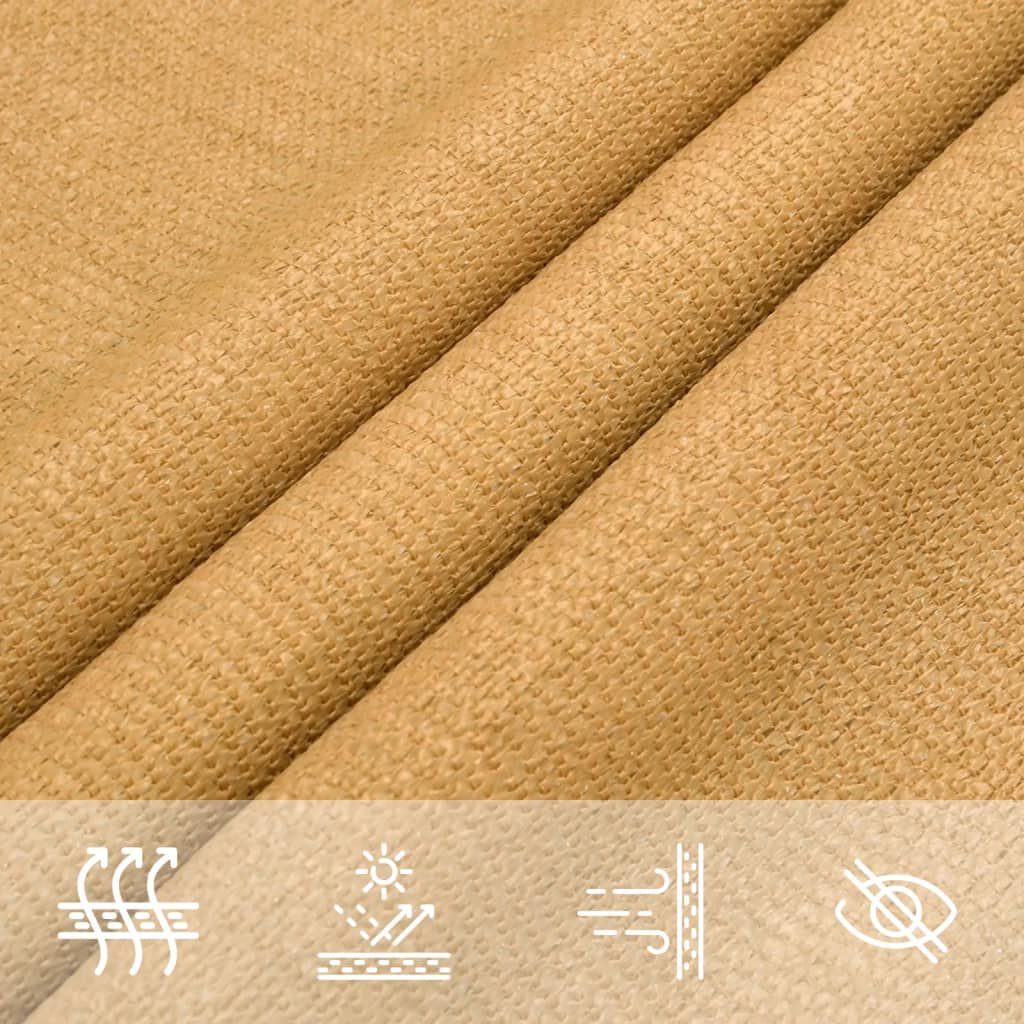 vidaXL Solseil 160 g/m² rektangulær sand 2x2,5 m HDPE