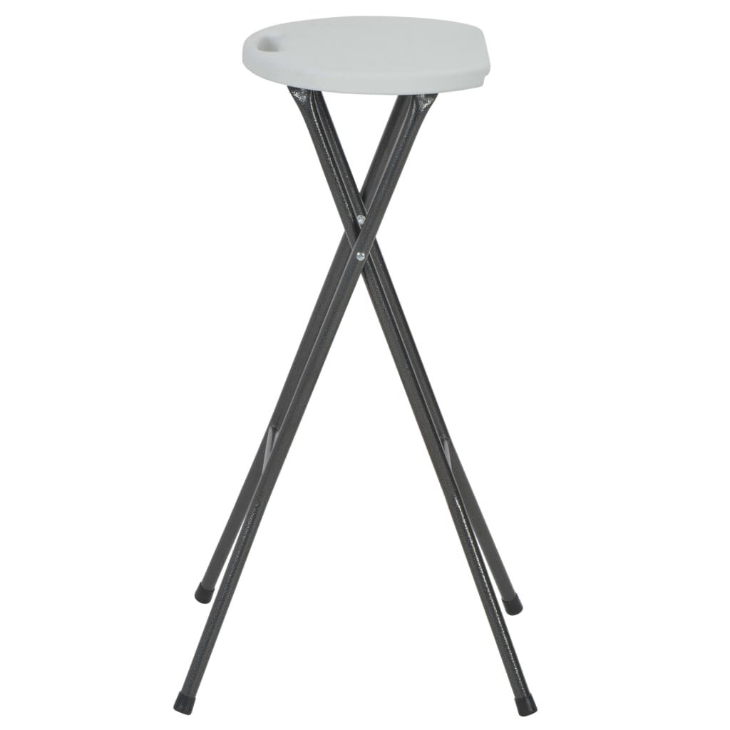 vidaXL Sammenleggbare barkrakker 2 stk HDPE og stål hvit