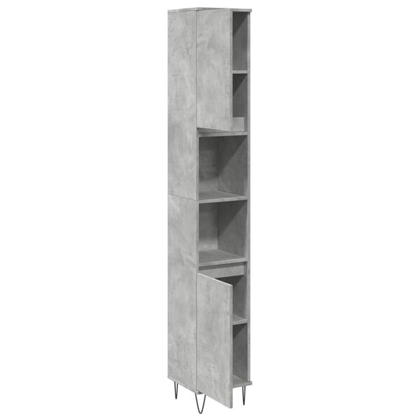 vidaXL Baderomsskap betonggrå 30x30x190 cm konstruert tre