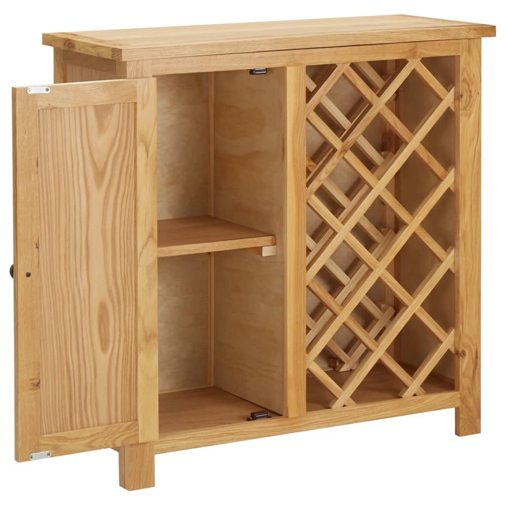 vidaXL Vinskap for 11 flasker 80x32x80 cm heltre eik