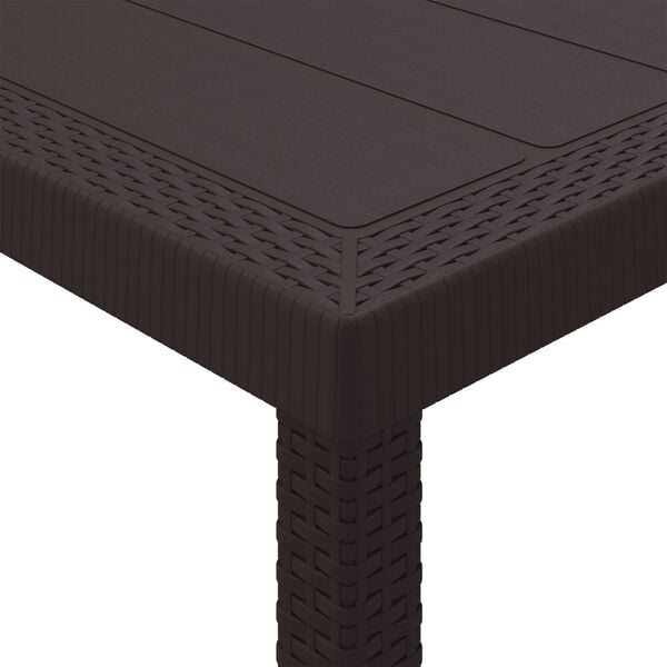 vidaXL Hagebord Brun 100x100x73 cm Poly Rattan