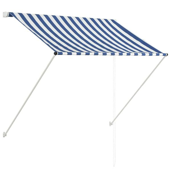 vidaXL Uttrekkbar markise 150x150 cm blå og hvit