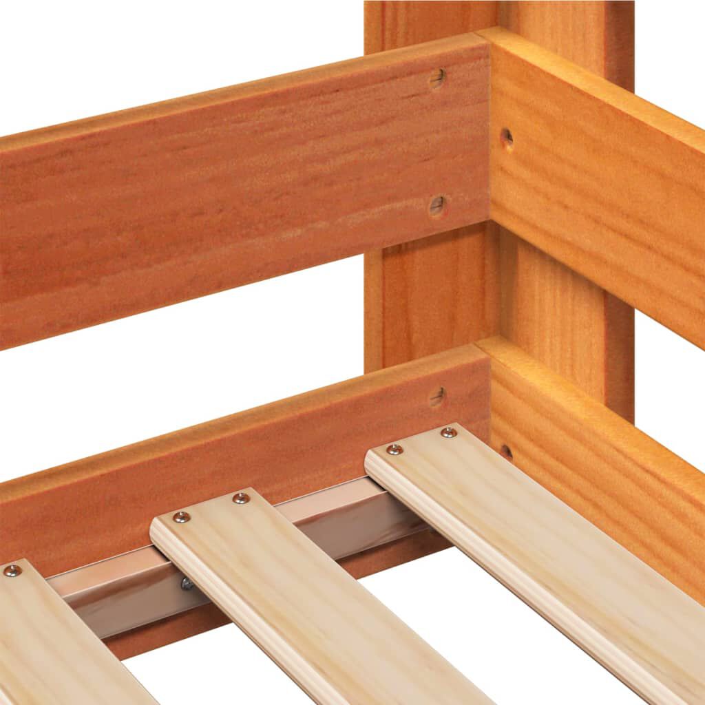 vidaXL Sengeramme uten madrass voksbrun 80x160 cm heltre furu