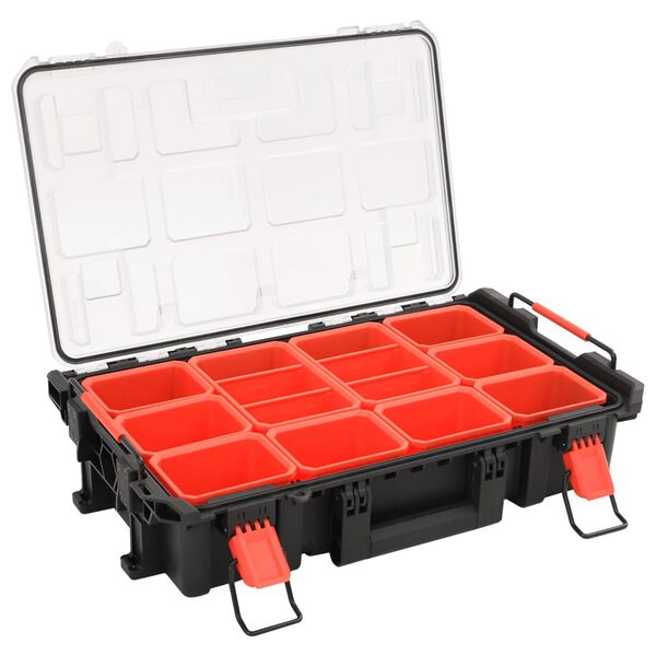 vidaXL Bærbar flykasse svart 55,5x34,5x13,5 cm PP